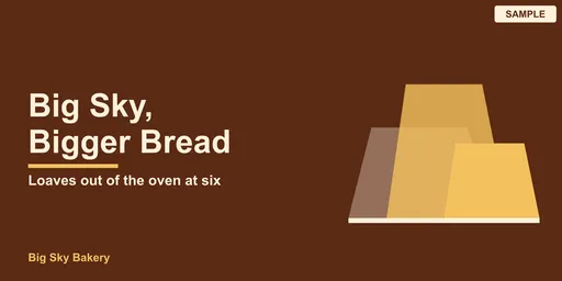 Advertisement by Big Sky Bakery