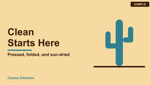 Advertisement by Cactus Cleaners