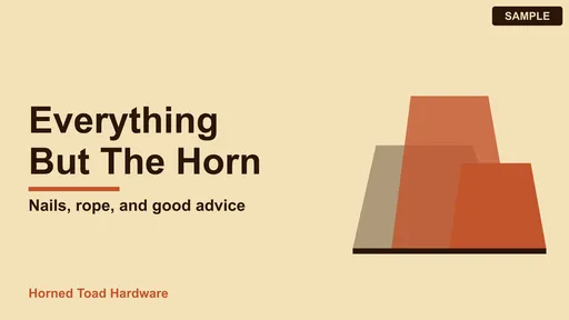 Advertisement by Horned Toad Hardware